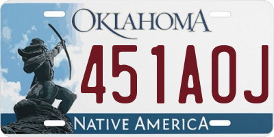 OK license plate 451AOJ