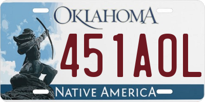 OK license plate 451AOL