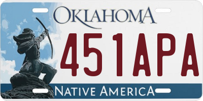 OK license plate 451APA