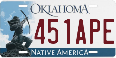OK license plate 451APE