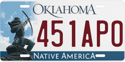 OK license plate 451APO