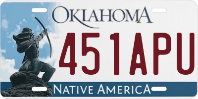 OK license plate 451APU