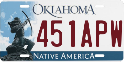 OK license plate 451APW