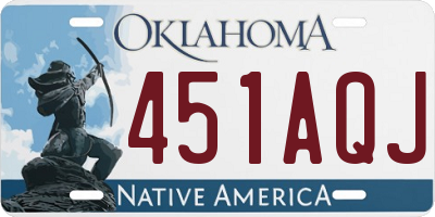 OK license plate 451AQJ