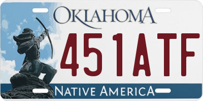 OK license plate 451ATF