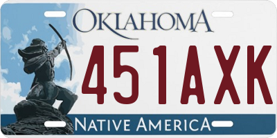 OK license plate 451AXK