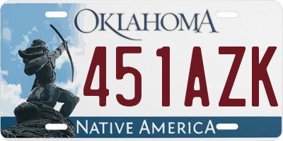 OK license plate 451AZK