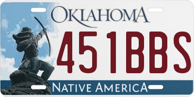 OK license plate 451BBS
