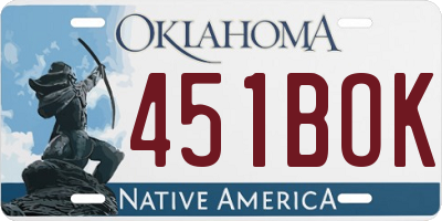 OK license plate 451BOK