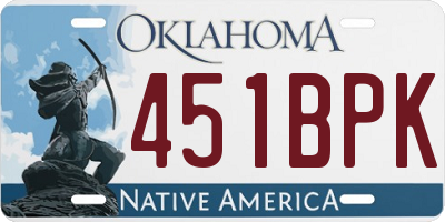 OK license plate 451BPK