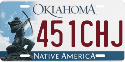 OK license plate 451CHJ