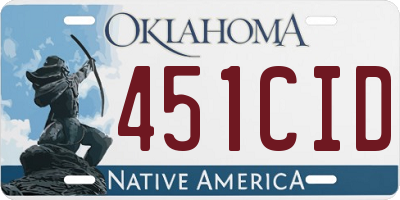 OK license plate 451CID