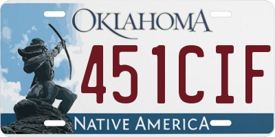 OK license plate 451CIF