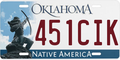 OK license plate 451CIK