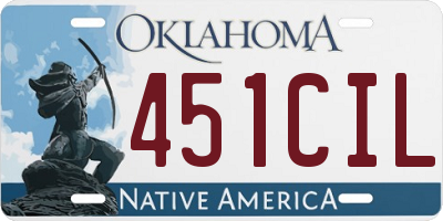 OK license plate 451CIL