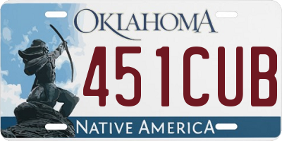 OK license plate 451CUB
