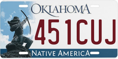 OK license plate 451CUJ