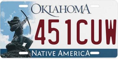 OK license plate 451CUW