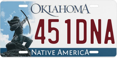 OK license plate 451DNA