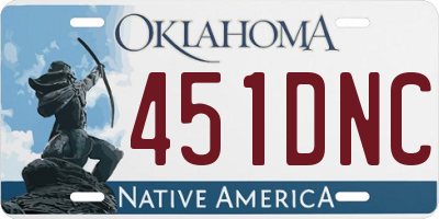 OK license plate 451DNC