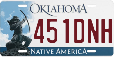 OK license plate 451DNH
