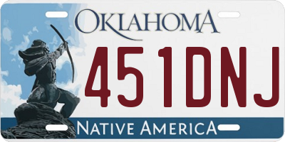 OK license plate 451DNJ