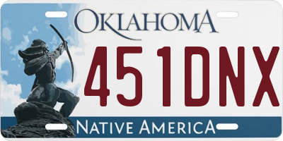 OK license plate 451DNX