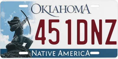 OK license plate 451DNZ