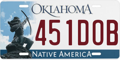 OK license plate 451DOB