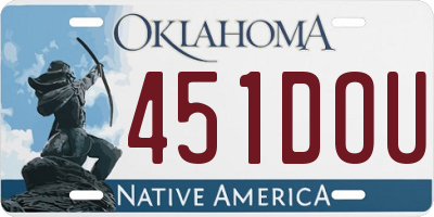 OK license plate 451DOU