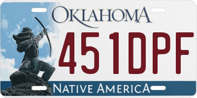 OK license plate 451DPF