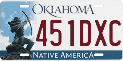 OK license plate 451DXC