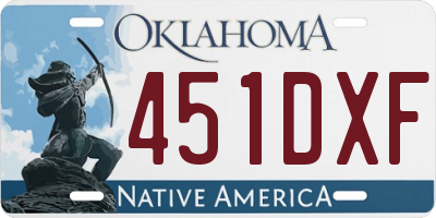 OK license plate 451DXF