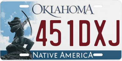OK license plate 451DXJ