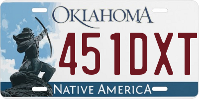 OK license plate 451DXT