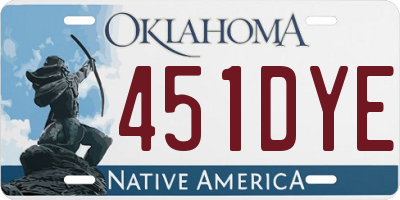 OK license plate 451DYE
