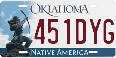 OK license plate 451DYG