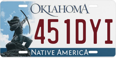 OK license plate 451DYI