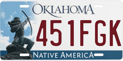 OK license plate 451FGK