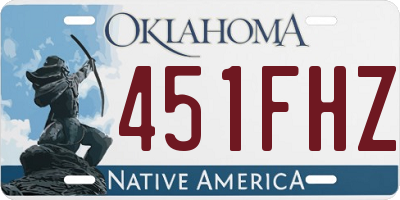 OK license plate 451FHZ