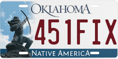 OK license plate 451FIX