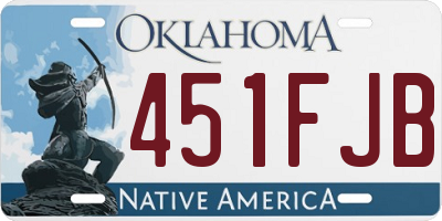OK license plate 451FJB