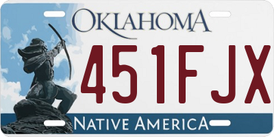 OK license plate 451FJX