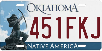 OK license plate 451FKJ