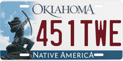 OK license plate 451TWE