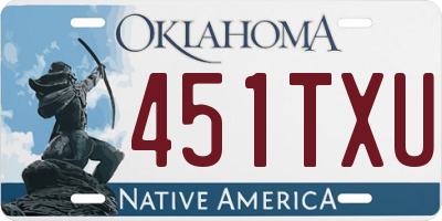 OK license plate 451TXU