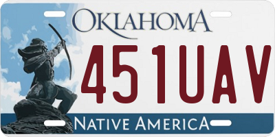 OK license plate 451UAV