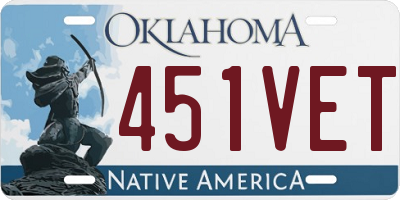 OK license plate 451VET