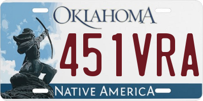 OK license plate 451VRA
