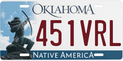 OK license plate 451VRL